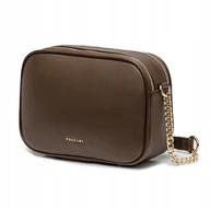 Torebki damskie - Torebka Damska Crossbody Prostokątna PUCCINI Z Łańcuszkiem Brąz BML058M-2 - miniaturka - grafika 1