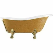 Wanny - Besco WKO-160-GZG OTYLIA GLAM złota wanna wolnostojąca 160 x 77 nogi złote - miniaturka - grafika 1