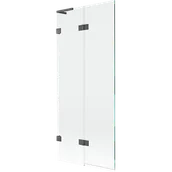 Parawany nawannowe - Mexen Lunar L parawan nawannowy 2-skrzydłowy lewy 80 x 150 cm, transparent, gun gray szczotkowany - 897L-080-100-66-00-L - miniaturka - grafika 1