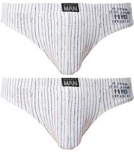 SLIPY MĘSKIE ATLANTIC MP1058 SPORT BAWEŁNA+ELASTAN SZARE W PASKI 2PAK XXL - Majtki męskie - miniaturka - grafika 1