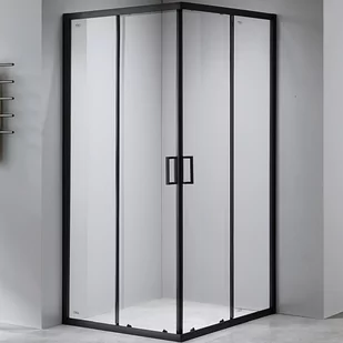 Hydrosan Kabina prysznicowa czarna 90x90 kwadratowa drzwi rozsuwane BL31B - Kabiny prysznicowe - miniaturka - grafika 1