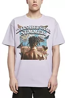 Koszulki męskie - Mister Tee Męski T-shirt Days Before Summer Oversize, fioletowy, XXL - miniaturka - grafika 1