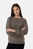 Bluzy damskie - Brązowa bluza B-SEPIA - miniaturka - grafika 1