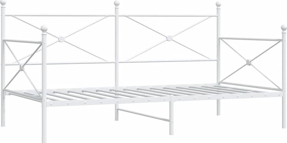 Łóżko dzienne bez materaca białe 107x203 cm stalowe