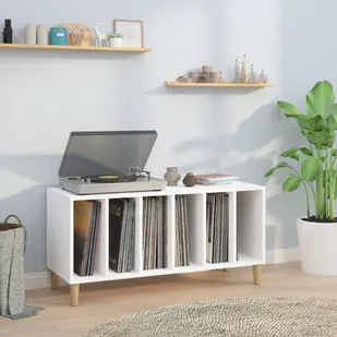 vidaXL Szafka na płyty, biała, 100x38x48 cm, materiał drewnopochodny - Szafki RTV - miniaturka - grafika 1