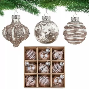 Bombki Choinkowe Premium Rose Gold 9 Szt Zestaw - Bombki - miniaturka - grafika 1