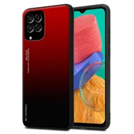 Etui i futerały do telefonów - Etui Cadorabo do Samsung Galaxy M33 5G w kolorze CZERWONYM - CZARNY Dwukolorowe etui ochronne wykonane ze szkła hartowanego i silikonowej nakładki TPU na telefon komórkowy - miniaturka - grafika 1