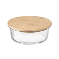 Pojemniki kuchenne - Szklany pojemnik z bambusową pokrywką Florina Clavato 640 ml okrągły - miniaturka - grafika 1