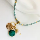 Naszyjniki - Azure Charm- Naszyjnik z APATYTEM, choker z kamieni - miniaturka - grafika 1