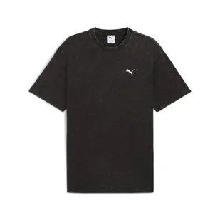 Męska koszulka Essentials Elevated o luźnym kroju z efektem sprania PUMA Black - Koszulki sportowe męskie - miniaturka - grafika 1