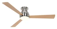 Wentylatory sufitowe - Energooszczędny wentylator sufitowy z oświetleniem LED i pilotem Eco Pallas chromowane łopatki klon / buk 142 cm - miniaturka - grafika 1