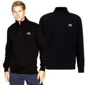Odzież taktyczna i umundurowanie - Alpha Industries Bluza Half Zip Sweater SL 108308 03 - Czarna - miniaturka - grafika 1