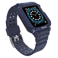 Akcesoria do smartwatchy - Protect Strap Band opaska z etui do Watch 7 / 6 / 5 / 4 / 3 / 2 / SE (41 / 40 / 38mm) obudowa pancerny pokrowiec na zegarek niebieski - miniaturka - grafika 1