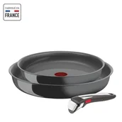 Zestawy garnków i patelni - TEFAL INGENIO Renew Zestaw 2 patelni + uchwyt, indukcyjna, ceramika nieprzywierająca, można myć w zmywarce, wyprodukowano we Francji L2619102 - miniaturka - grafika 1