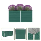 Donice - The Living Store Donica do podwyższonej grządki - 160x80x77 cm - stal - zielona - Skrzynia Do Podniesionej Grządki - miniaturka - grafika 1