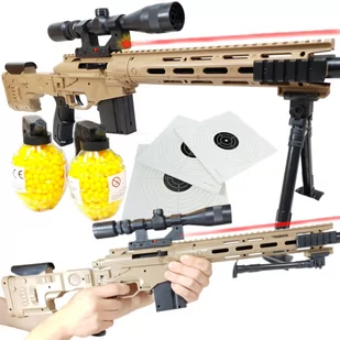 Amerykański Karabin Snajperski Na Kulki [M107] Z Laserem + 2X Granaty - Zabawki militarne - miniaturka - grafika 1