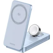 Ładowarki do telefonów - Ładowarka indukcyjna UGREEN W757 MagFlow QI2 3w1 25W Szary - miniaturka - grafika 1