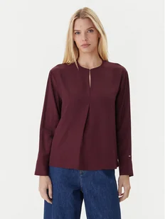 Tommy Hilfiger Bluzka WW0WW47339 Bordowy Relaxed Fit - Bluzki damskie - miniaturka - grafika 1