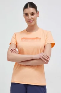 Columbia t-shirt sportowy Sun Trek kolor pomarańczowy - Koszulki sportowe damskie - miniaturka - grafika 1