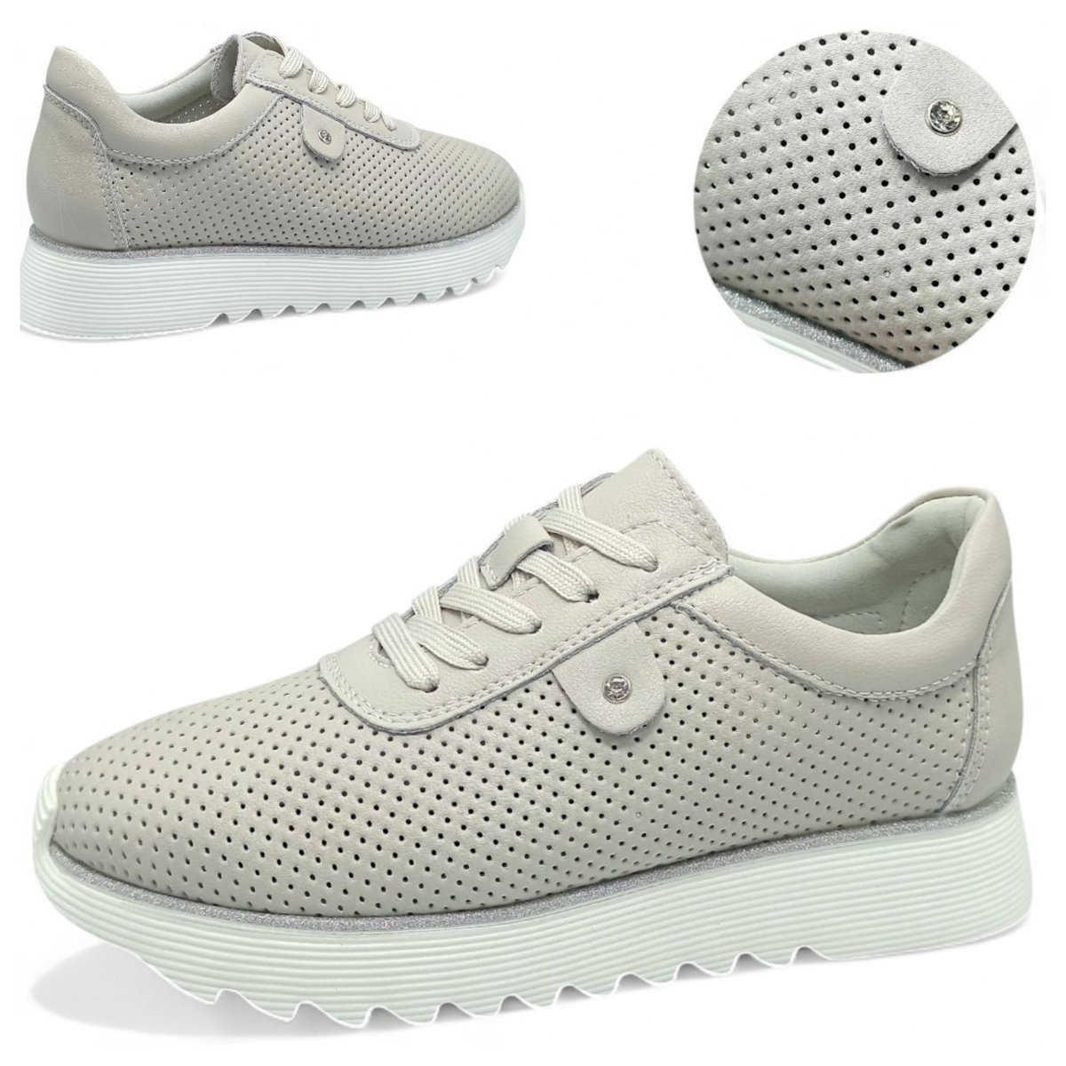 Półbuty Damskie SKÓRZANE Beżowe Oddychające Wiosna Lato Modne Barski 40