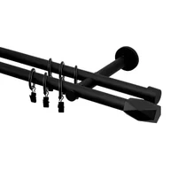 Karnisze - Karnisz Heksagon 300 cm podwójny czarny mat 19 mm Inspire - miniaturka - grafika 1