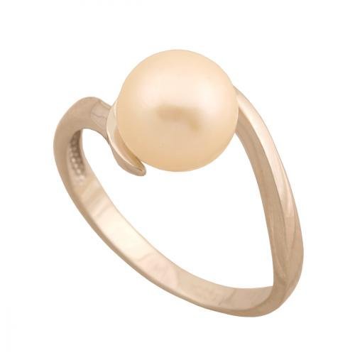 Pierścionek z białego złota z Perłą 585 2.6 g, R 13 Rodium