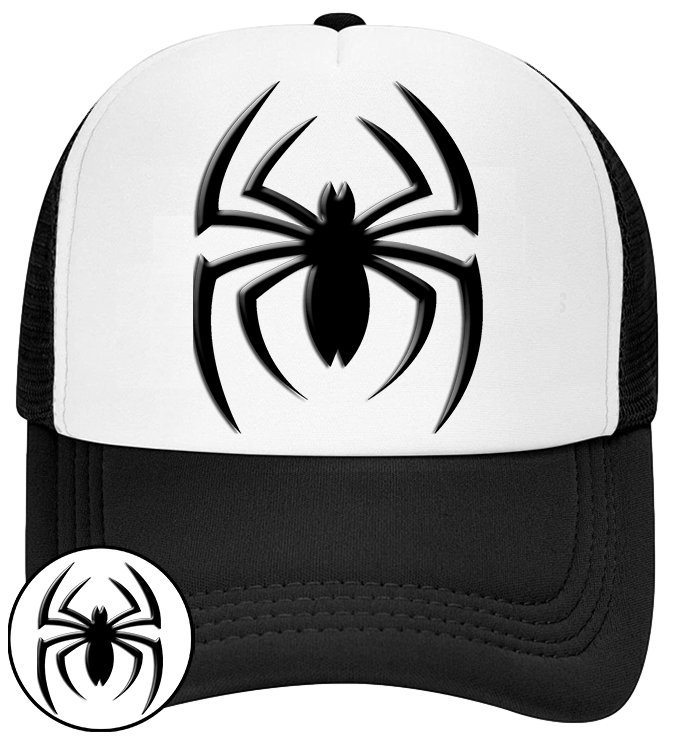 CZAPKA Z DASZKIEM SPIDERMAN DLA DZIECI NA LATO CZARNA BEJSBOLÓWKA