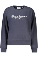Bluzy damskie - PEPE JEANS DAMSKA NIEBIESKA BLUZA Z ROZPIĘCIEM - Pepe Jeans - miniaturka - grafika 1