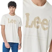Koszulki męskie - Lee LOGO TEE Off White BIAŁY T-SHIRT BAWEŁNIANA KOSZULKA Z LOGO REGULAR XXL - miniaturka - grafika 1