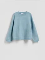 Swetry damskie - Reserved - Sweter z wełną i moherem - niebieski - miniaturka - grafika 1