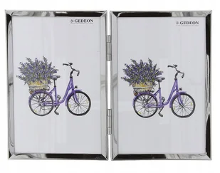 Ramka metalowa srebrna 2 zdjęcia 10x15 błyszcząca - Ramki na zdjęcia - miniaturka - grafika 1