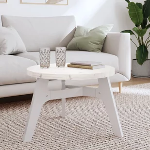 Blat do stołu, okrągły, biały, Ø60x3 cm, lite drewno sosnowe Lumarko! - Meble modułowe i akcesoria - miniaturka - grafika 1