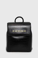 Plecaki - Love Moschino plecak damski kolor czarny mały gładki - miniaturka - grafika 1