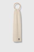 Apaszki i szaliki damskie - Karl Lagerfeld szalik wełniany kolor beżowy z aplikacją - miniaturka - grafika 1