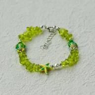 Bransoletki - Zielona Bransoletka Perła Żółwie Kamienie Ręcznie Robiona Summer Shells - miniaturka - grafika 1