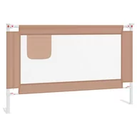 Zabezpieczenia dla dzieci - vidaXL Barierka do łóżeczka dziecięcego, taupe, 120x25 cm, tkanina - miniaturka - grafika 1