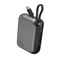Powerbanki - 4smarts Powerbank Pocket 10000mAh 30W z wbudowanym kablem USB-C 15cm space grey 540699 - miniaturka - grafika 1