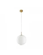 Lampy sufitowe - Lampa Wisząca Lampa Szklana Palla Biała 35 cm - miniaturka - grafika 1
