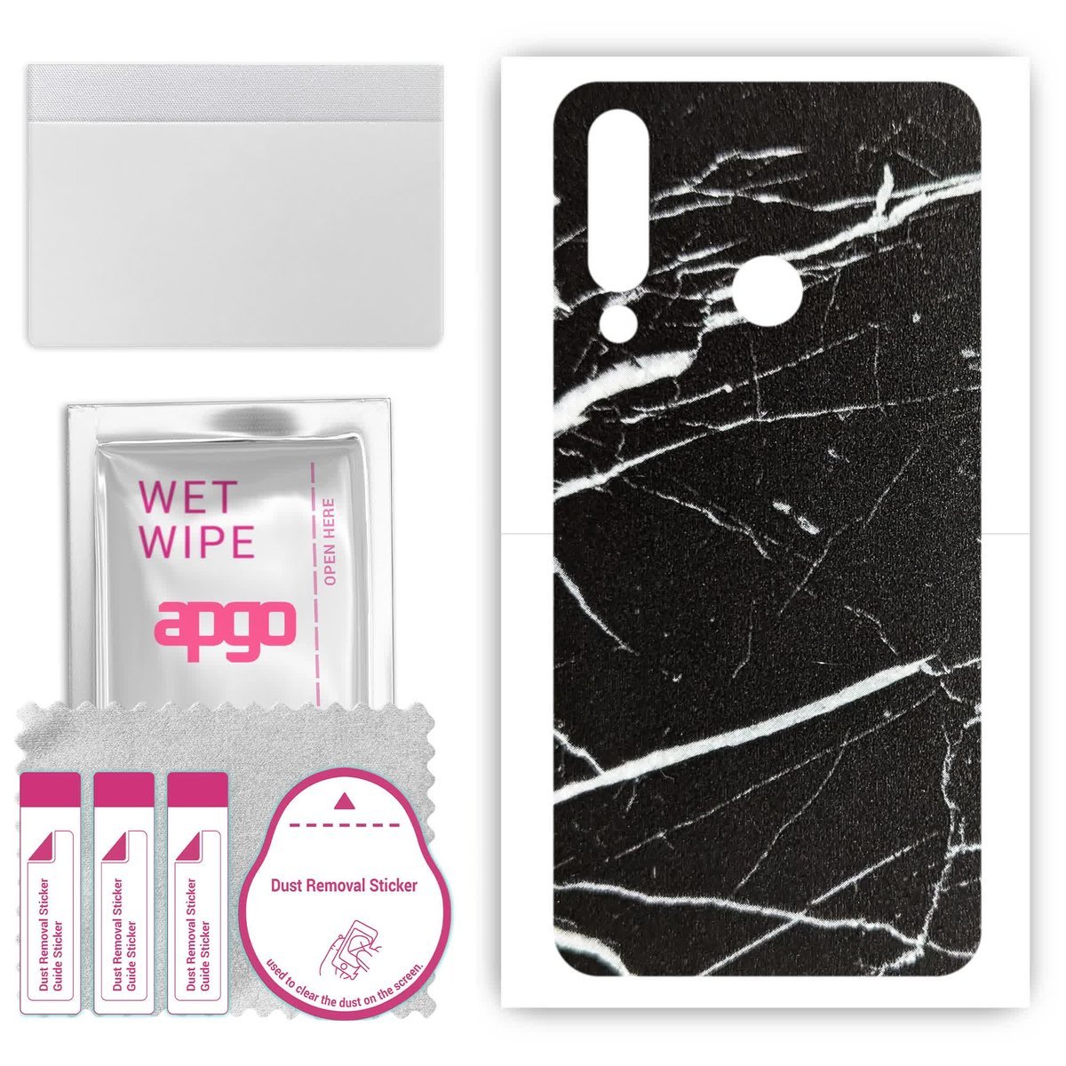 Folia naklejka skórka strukturalna na TYŁ do LG W30 W30 Plus - Marmur Ciemny - apgo SKINS