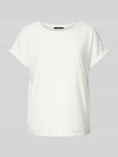 T-shirt o kroju relaxed fit z ażurową koronką model ‘TASSA’ - Koszulki i topy damskie - miniaturka - grafika 1