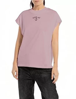 Koszulki i topy damskie - Replay T-shirt damski, 465 Powder Rose, S - grafika 1