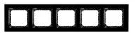 Klawisze i ramki - Ospel Ramka  pięciokrotna IMPRESJA - szkło czarne - miniaturka - grafika 1