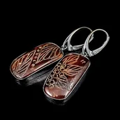 Kolczyki - Kolczyki srebrne jesienne bursztyny - miniaturka - grafika 1