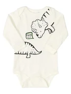 Body dla niemowląt - Niemowlęce body z długim rękawem dinozaur ecru Up Baby r.86 - miniaturka - grafika 1