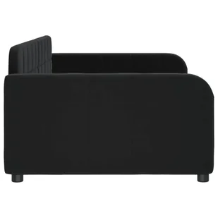 Sofa z funkcją spania, czarna, 90x200 cm, obita aksamitem Lumarko! - Łóżka Sofa z funkcją spania, czarna, 90x200 cm, obita aksamitem Lumarko! - Łóżka - miniaturka - grafika 5
