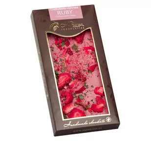 M. Pelczar CHOCOLATIER M.Pelczar czekolada różowa Ruby z gorzką czekoladą 85g - Czekolada - miniaturka - grafika 1