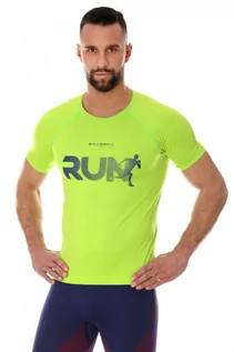 Koszulki sportowe męskie - Koszulka męska Brubeck Running Air Pro SS13280 neonowy - grafika 1