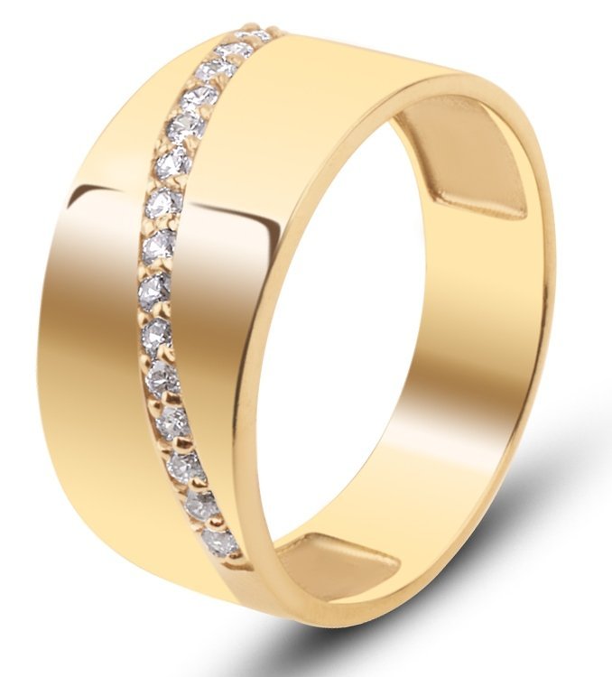 ZŁOTY BOGATY PIERŚCIONEK CYRKONIE ROYALE 333