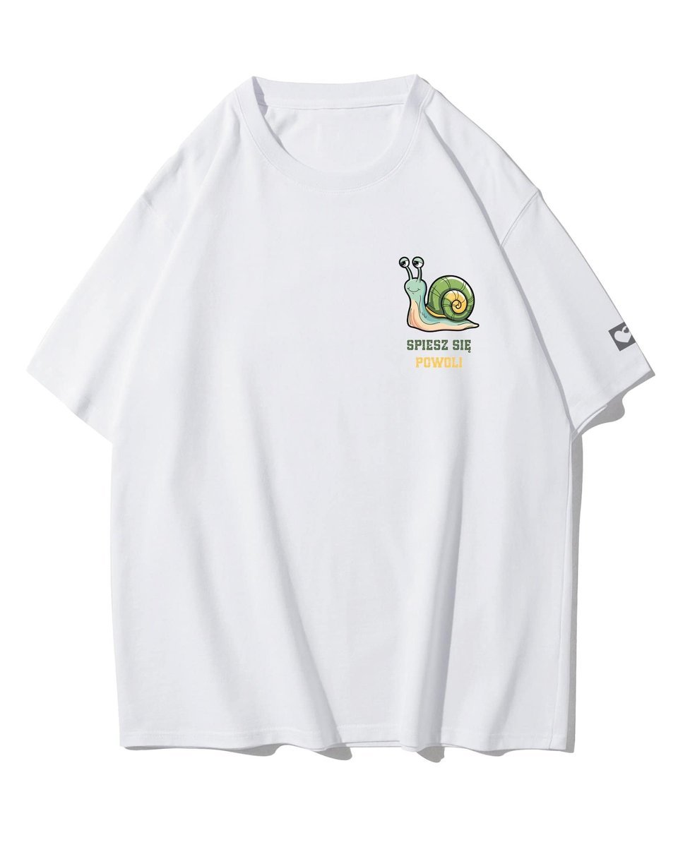 Koszulka oversize Ślimaczy Luz Śmieszne Zwierzęta Biały XXL
