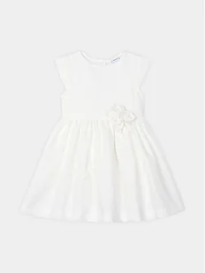 Mayoral Sukienka elegancka 3913 Biały Regular Fit - Sukienki i spódniczki dla dziewczynek - miniaturka - grafika 1